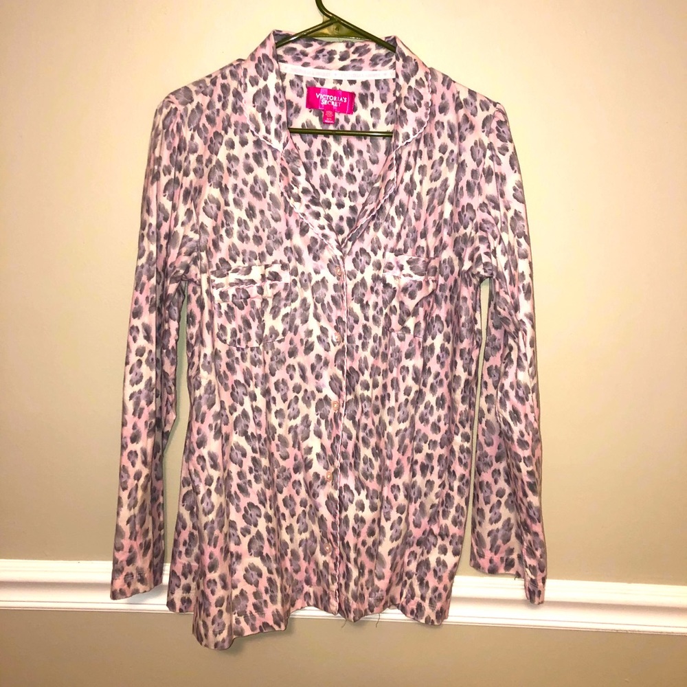 Victoria's Secret Leopard Pajama Top New Sz M
